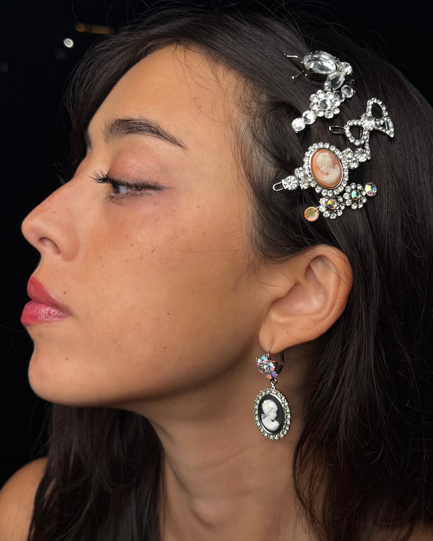 Cameo Flower Earrings