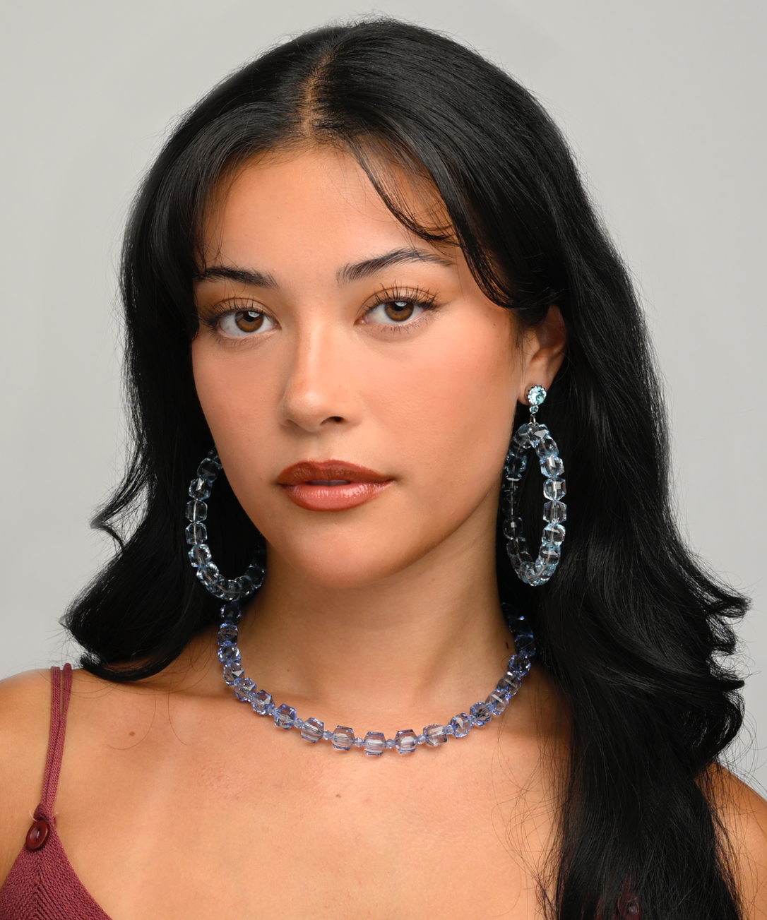 GEM CUT LUCITE HOOPS