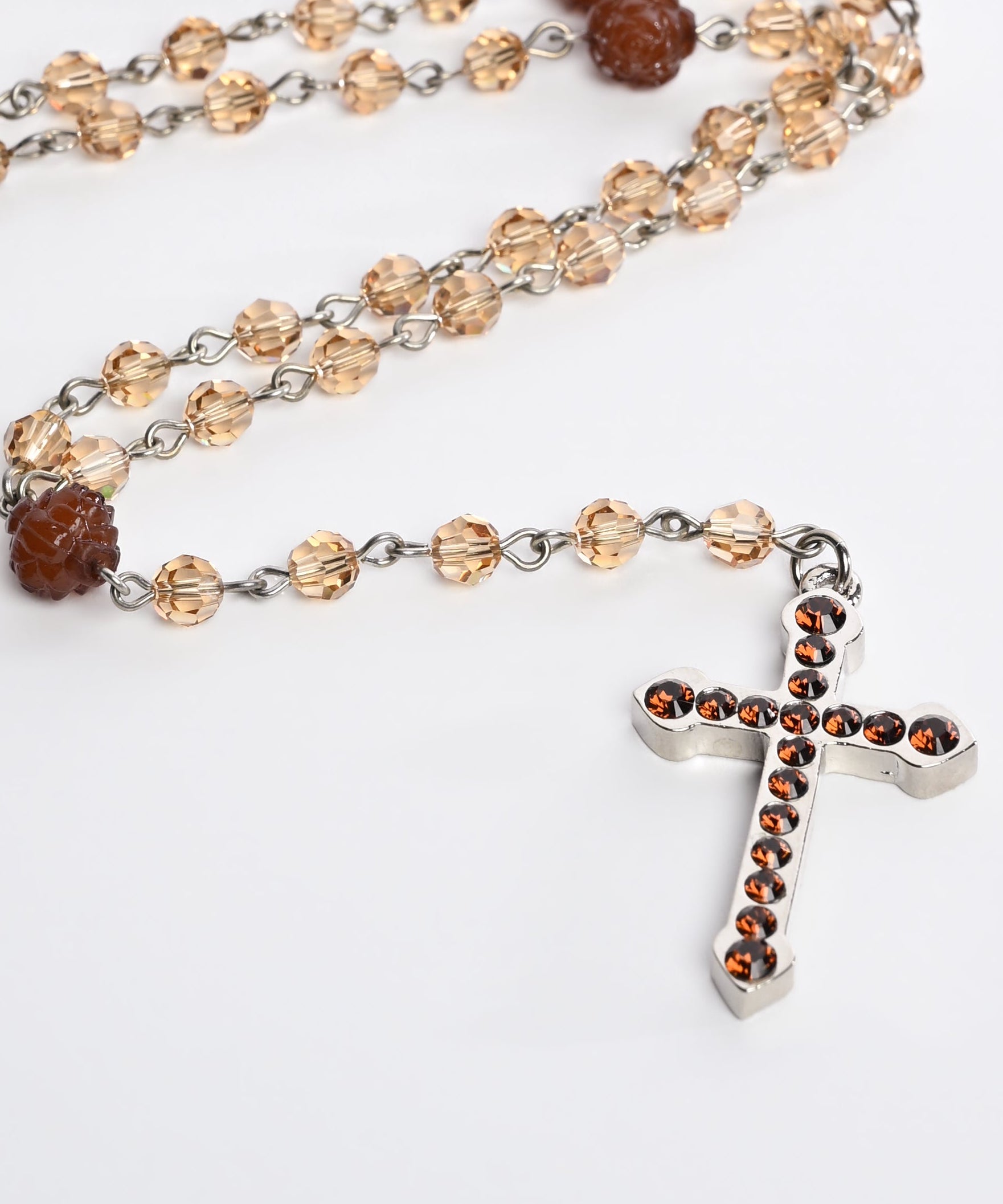 Crystal Rosary Necklace