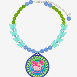 NEON BUTTERFLY KITTY NECKLACE