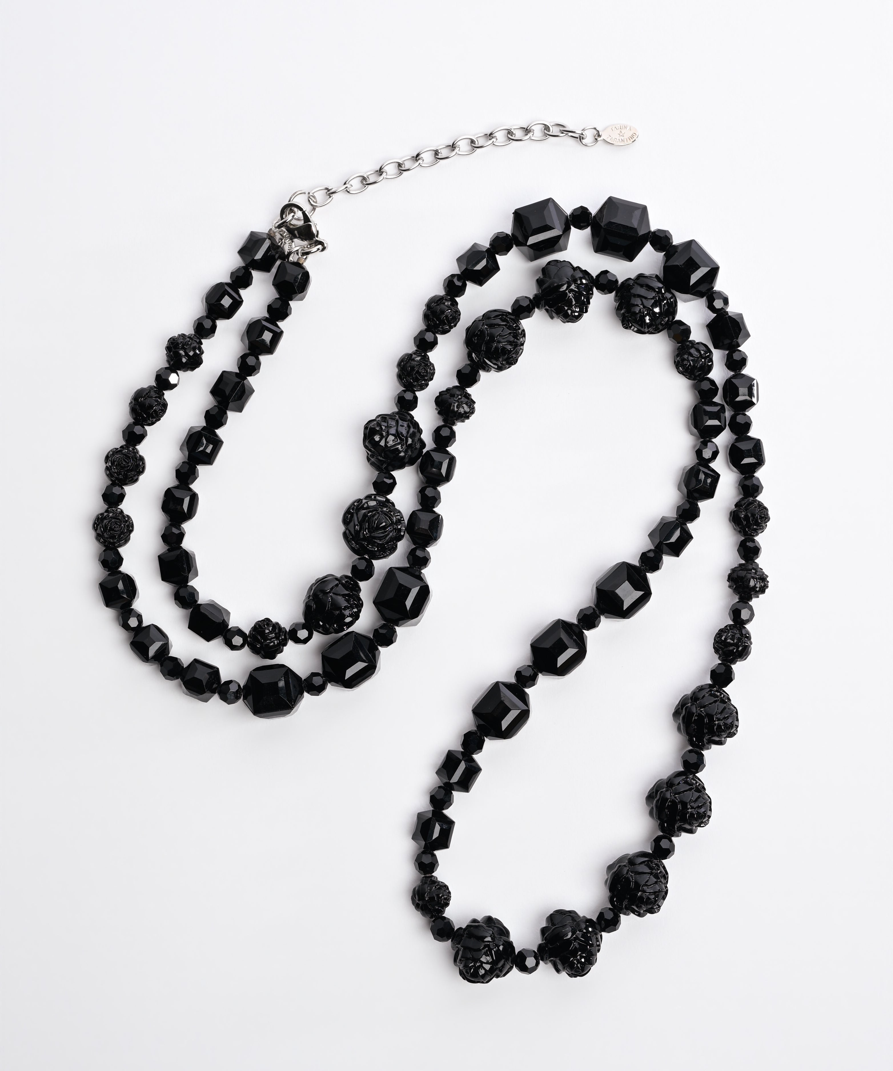 Carved Rose Long Necklace