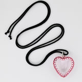 Glassy Heart Wrap Necklace