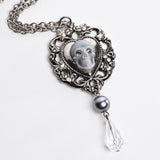 Filigree Heart Skull Necklace