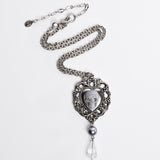 Filigree Heart Skull Necklace
