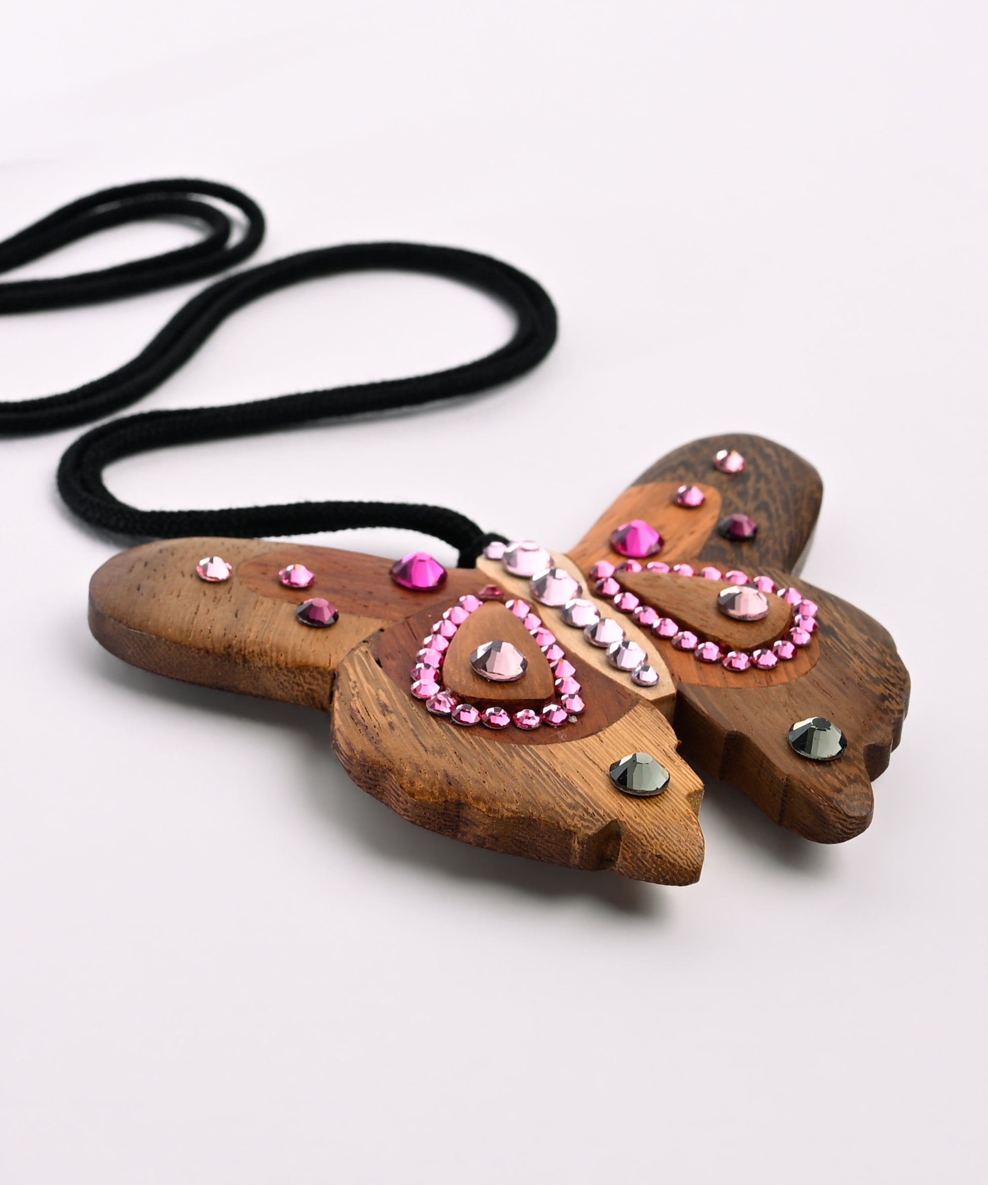 Wood Butterfly Wrap Necklace