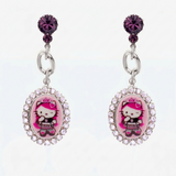 Queen Of Pink Drop Frame Earrings