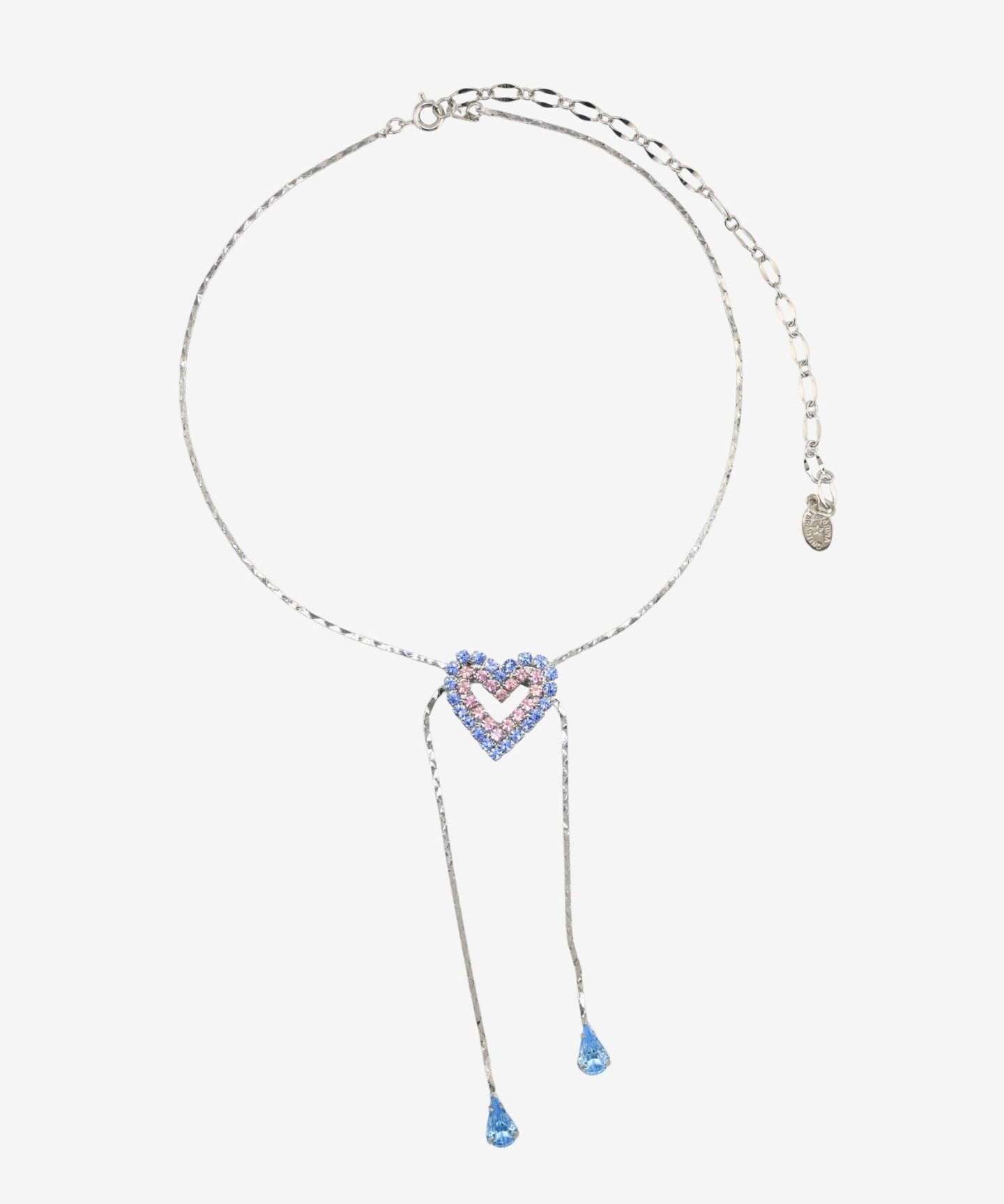 HEART LARIAT SILVER NECKLACE