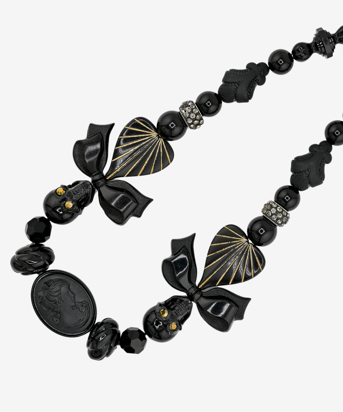 BLACK CAMEO SKULL PHONE WRISTLET