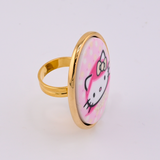 PINK HEAD CAMEO RING