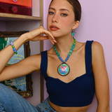 NEON BUTTERFLY KITTY NECKLACE