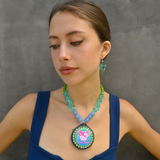 NEON BUTTERFLY KITTY NECKLACE