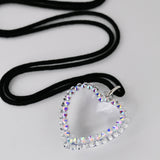 GLASSY HEART WRAP NECKLACE