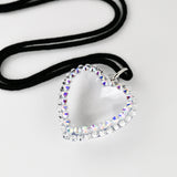 Glassy Heart Wrap Necklace
