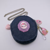 Pink Head Baroque Denim Purse