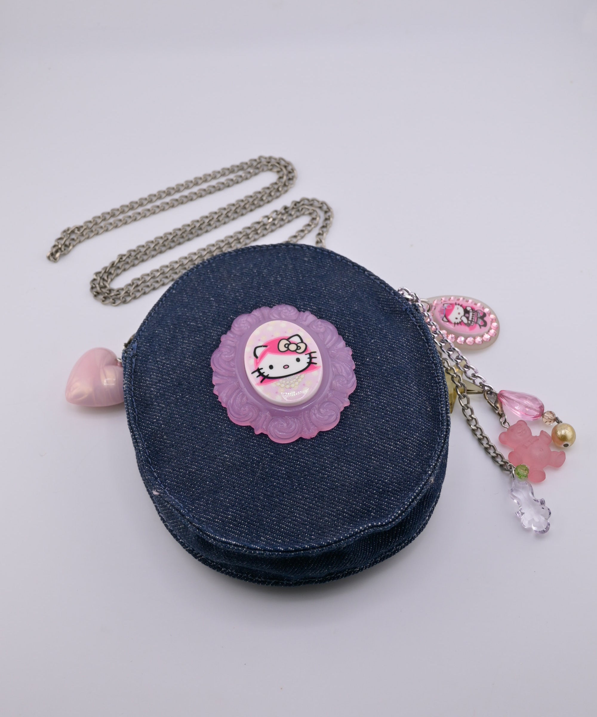 Pink Head Baroque Denim Purse