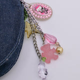 Pink Head Baroque Denim Purse