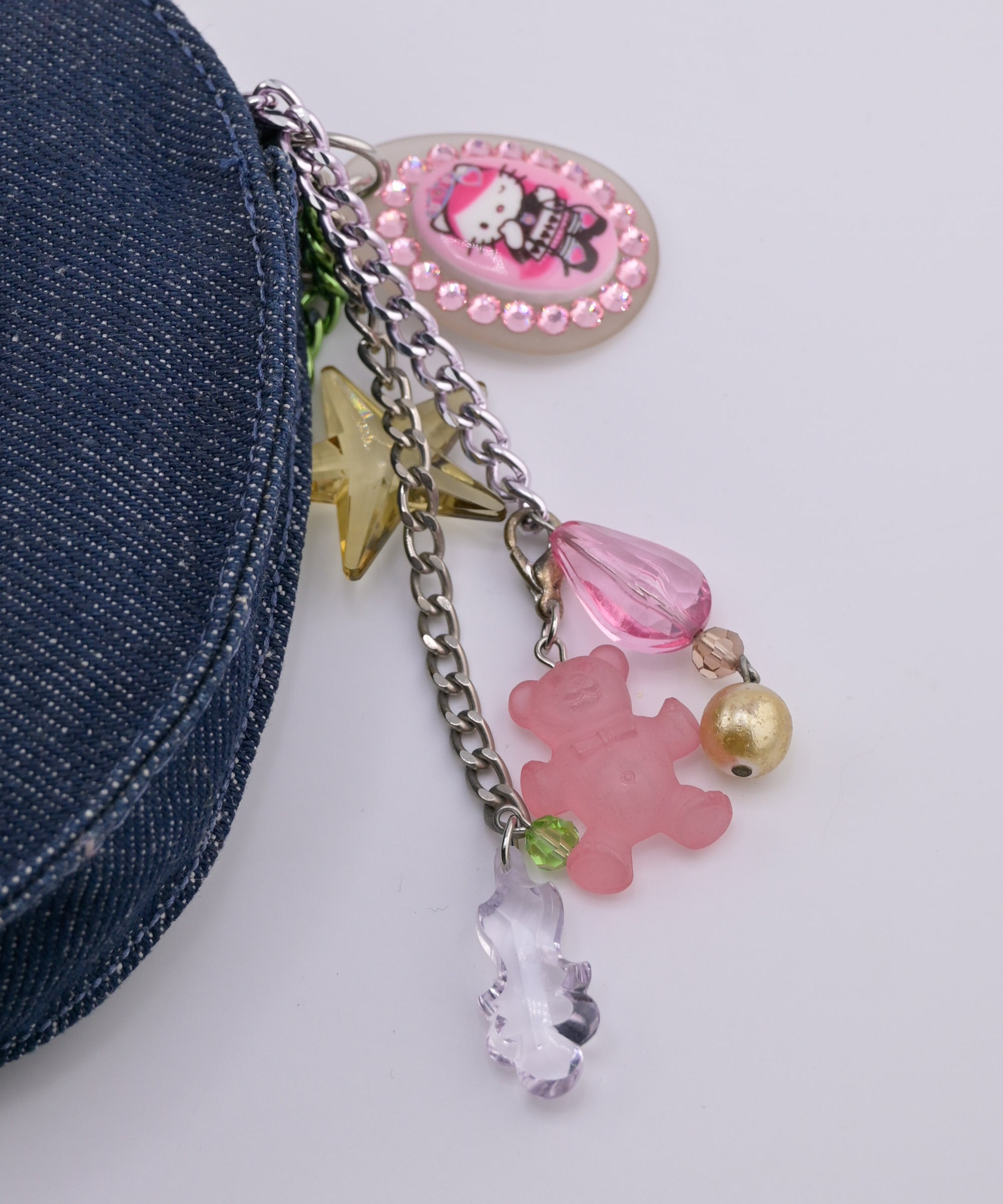 Pink Head Baroque Denim Purse