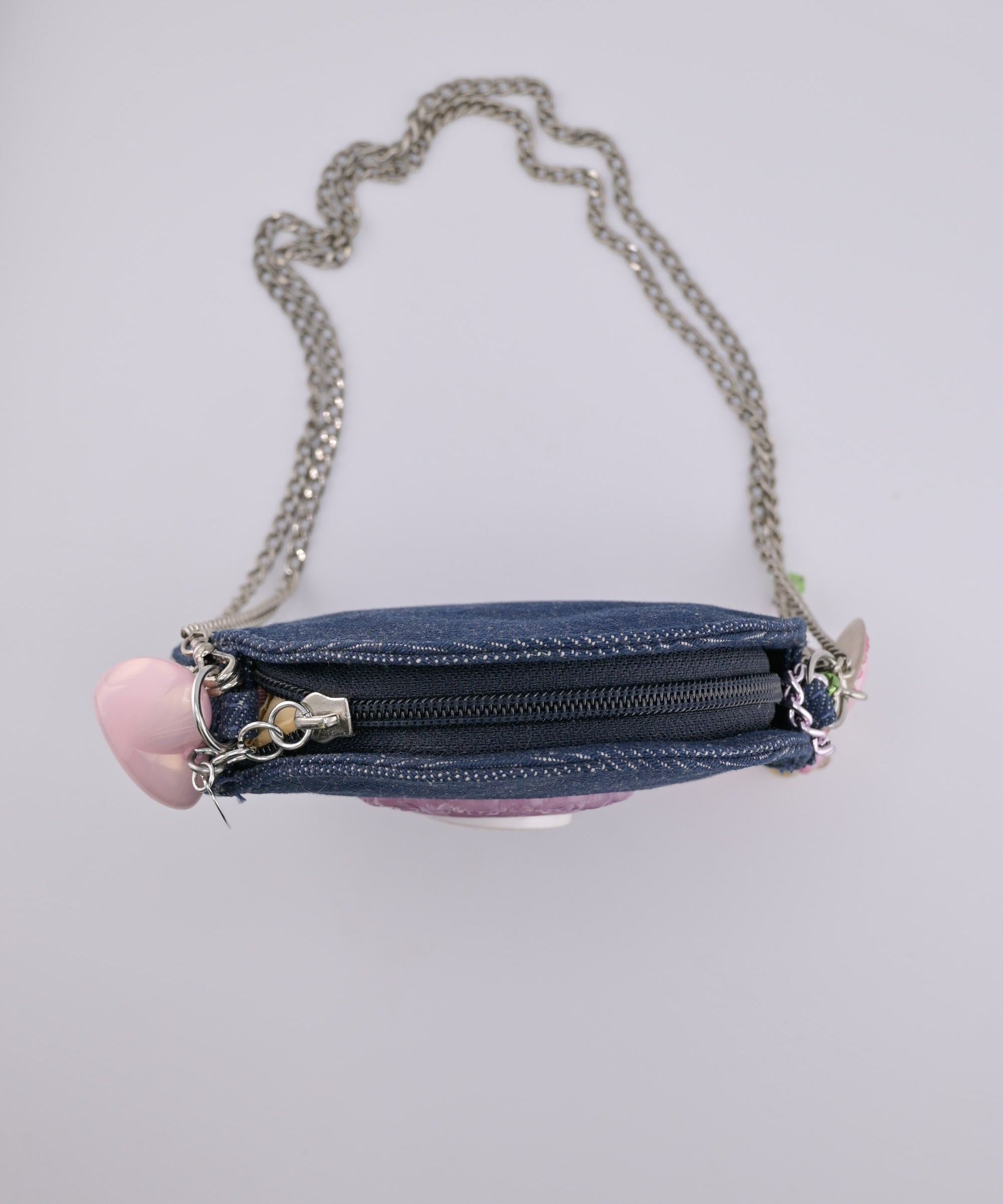 Pink Head Baroque Denim Purse