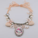 Peach Cream Pink Head Necklace
