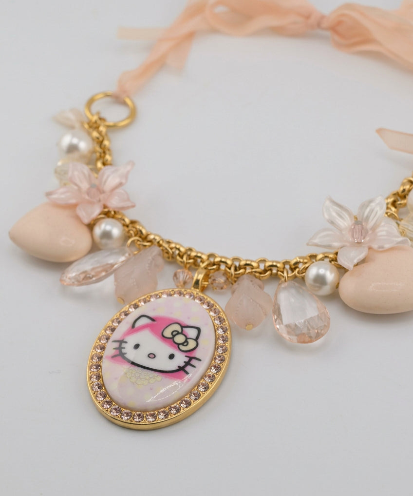 Peach Gold Pink Head Necklace