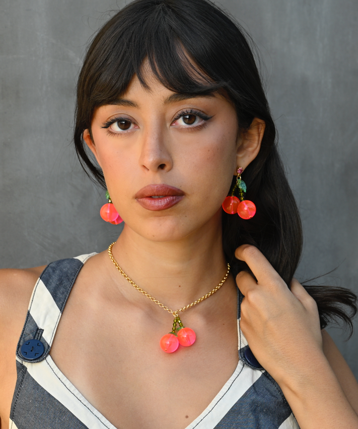 NEON CHERRY BOMB EARRINGS
