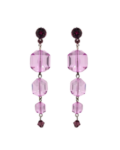 Gem Cut Lucite Drop Earrings