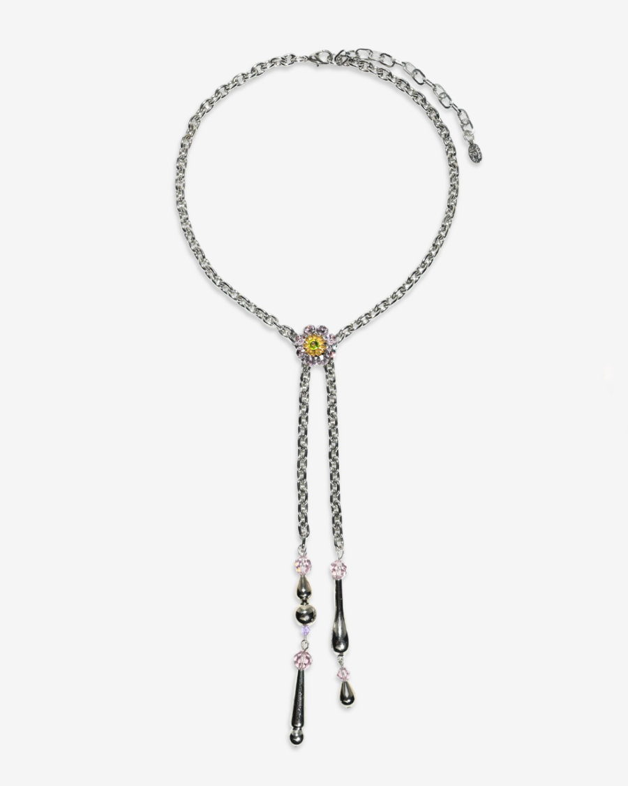 Crystal Flower Lariat