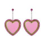 PAVE' HEART EARRINGS
