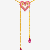 HEART LARIAT GOLD NECKLACE