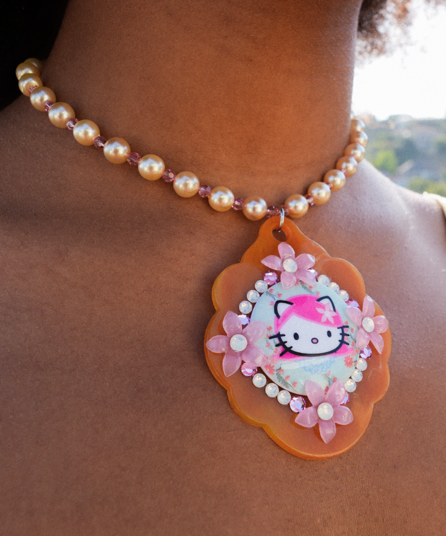 CHERRY BLOSSOM KITTY NECKLACE