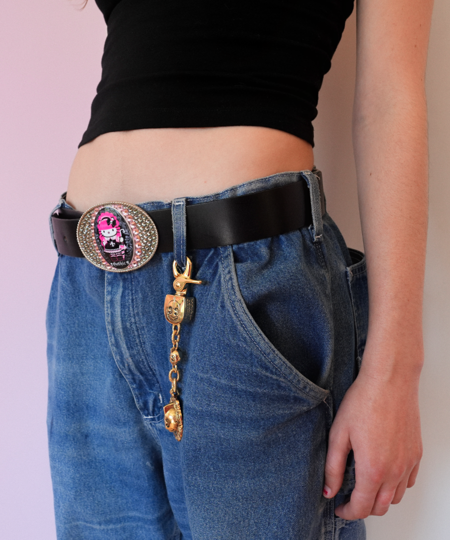 KITTY GOTHIC BELT BUCKLE