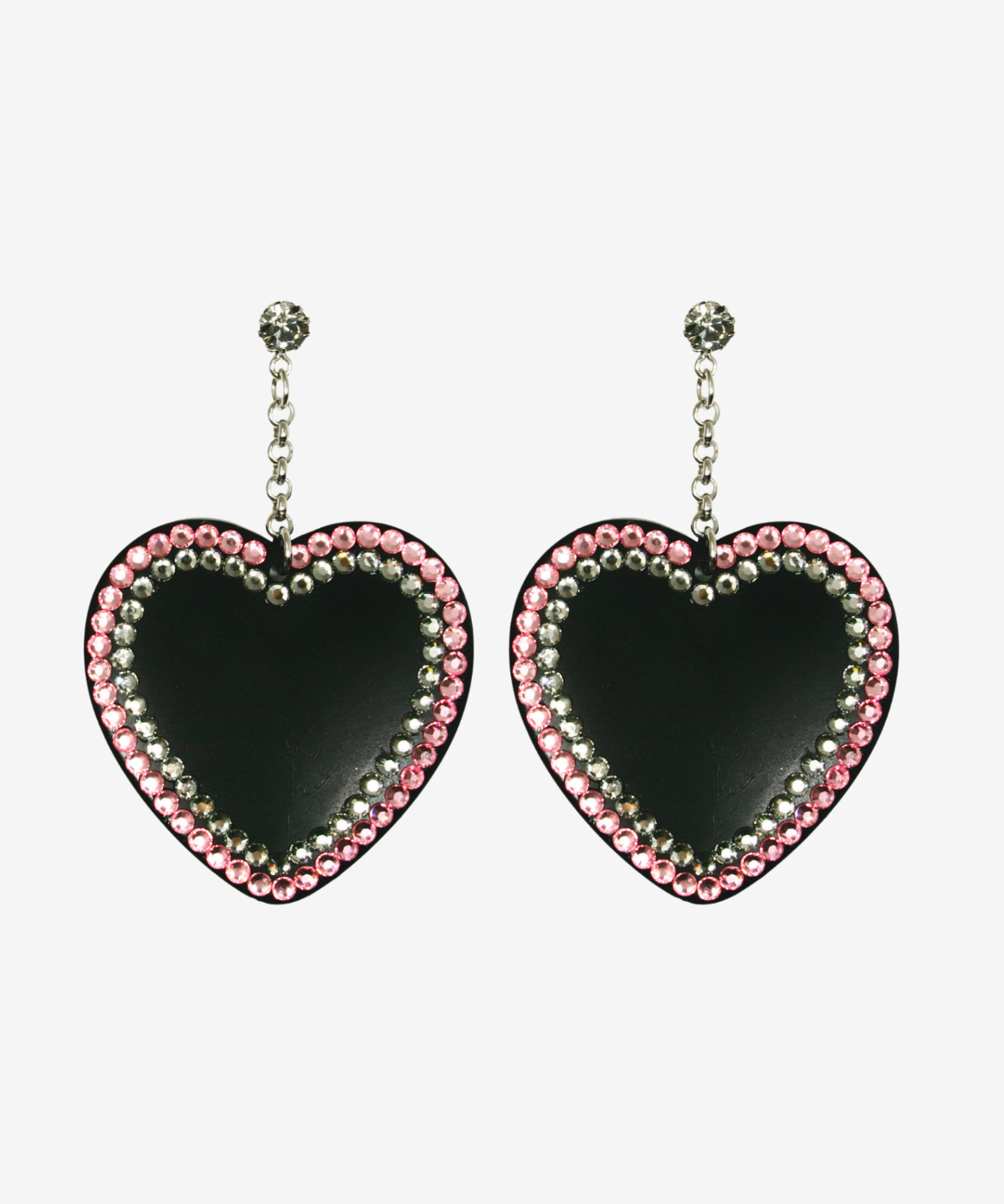 PAVE' HEART EARRINGS
