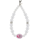 Pearl phone wristlet with a Hello Kitty x Tarina Pink Head charm 
