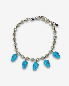 SKULL CHARM PEARL NECKLACE